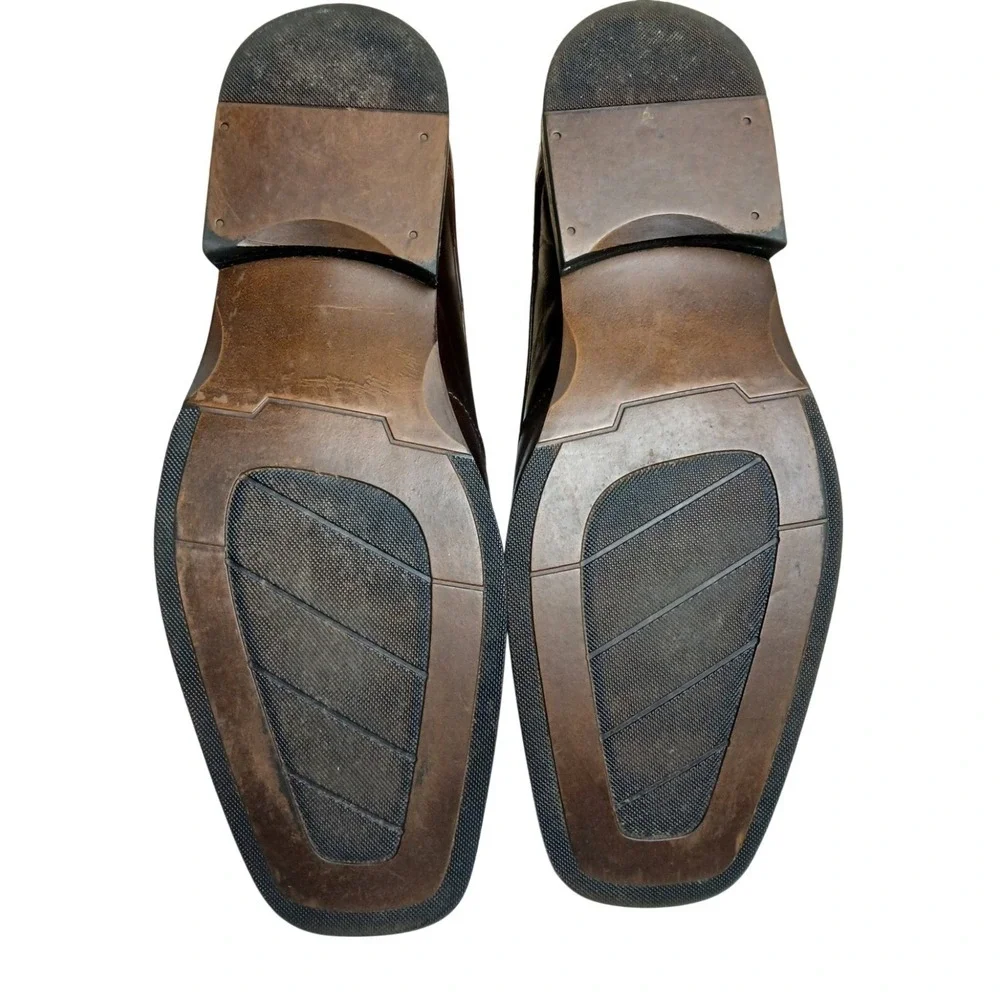 Joseph Abboud Burgundy‎ Leather Square Toe Slip-on Loafers 9.5 M Men's #1460